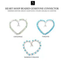 Load image into Gallery viewer, 5PC Silver Wire Wrapped Gemstone Jewelry Connector 57x51mm DIY Heart Shaped Hoop Beaded
