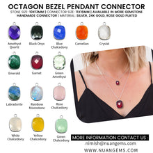 Load image into Gallery viewer, 10pc Set Octagon Birthstone Single Bail Silver Plated Bezel Link Gemstone Connectors 10x12mm
