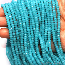 Load image into Gallery viewer, Aqua Chalcedony Rondelle Gemstone Beads | Jewellery making Beads | Natural Gemstone | Bead Necklace | Bead Bracelet | Wholesale Beads
