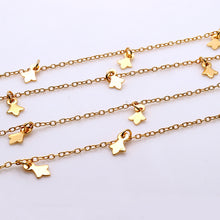 Load image into Gallery viewer, 5ft Gold Flower Chains 12x7mm | Flower Necklace | Soldered Chain | Anklet Finding Chain
