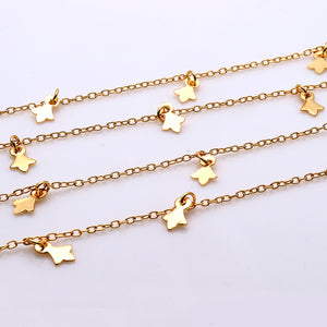 5ft Gold Flower Chains 12x7mm | Flower Necklace | Soldered Chain | Anklet Finding Chain