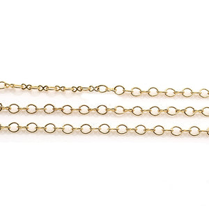 5ft Link Station Chain 2x3mm | Gold Necklace | Graduated Link Necklace | Paperclip & Curb Chain | Finding Chain