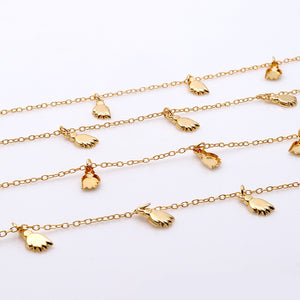 5ft Gold Tulip Shape Chains 12x6mm | Tulip Shape Necklace | Soldered Chain | Anklet Finding Chain