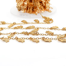 Load image into Gallery viewer, 5ft Gold Lotus Chains 12x6mm | Lotus Necklace | Soldered Chain | Anklet Finding Chain
