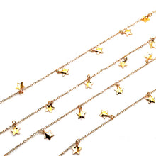 Load image into Gallery viewer, 5ft Gold Plain Star Chains 9mm | Star Necklace | Soldered Chain | Anklet Finding Chain
