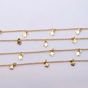 5ft Gold Flower Chains 12x7mm | Flower Necklace | Soldered Chain | Anklet Finding Chain