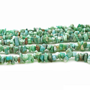 5 Strands Amazonite Gemstone Chip beads | 7-10mm Bead Necklace | Free Form Nugget Chips | Gemstone Chips | Long Bead Strand