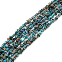 Load image into Gallery viewer, 5 Strands Chrysocolla Gemstone Chip beads | 7-10mm Bead Necklace | Free Form Nugget Chips | Gemstone Chips | Long Bead Strand
