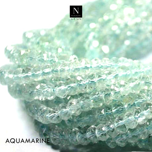 Aquamarine Rondelle Gemstone Beads | Jewellery making Beads | Natural Gemstone | Bead Necklace | Bead Bracelet | Wholesale Beads