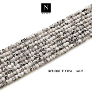 Dendrite Opal Jade Rondelle Gemstone Beads | Jewellery making Beads | Natural Gemstone | Bead Necklace | Bead Bracelet | Wholesale Beads