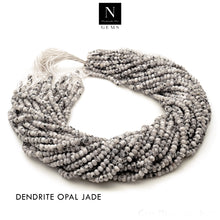 Load image into Gallery viewer, Dendrite Opal Jade Rondelle Gemstone Beads | Jewellery making Beads | Natural Gemstone | Bead Necklace | Bead Bracelet | Wholesale Beads

