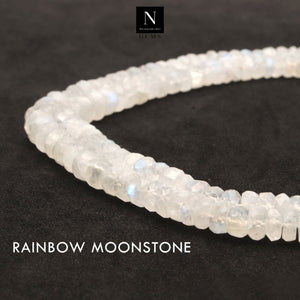 Rainbow Moonstone Rondelle Gemstone Beads | Jewellery making Beads | Natural Gemstone | Bead Necklace | Bead Bracelet | Wholesale Beads