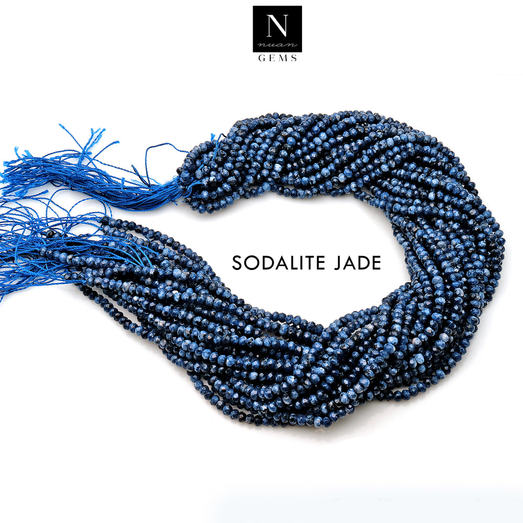 Sodalite Jade Rondelle Gemstone Beads | Jewellery making Beads | Natural Gemstone | Bead Necklace | Bead Bracelet | Wholesale Beads