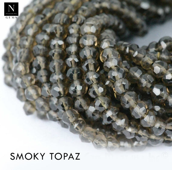 Smoky Topaz Rondelle Gemstone Beads | Jewellery making Beads | Natural Gemstone | Bead Necklace | Bead Bracelet | Wholesale Beads