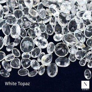 50CT White Topaz Faceted Loose Gemstones