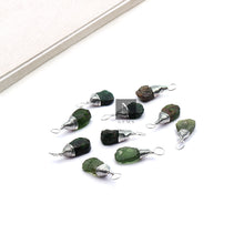 Load image into Gallery viewer, 5Pc Green Garnet Wire Wrapped 15x7mm Jewelry Making Drop Shape Connector
