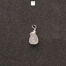 Load image into Gallery viewer, 5Pc Lot Silver Wire Wrapped Drop Shape 16x6mm Single Bail Gemstone Connector
