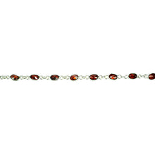 Load image into Gallery viewer, Garnet Oval 5-4mm Silver Plated Wholesale Connector Rosary Chain
