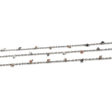 Load image into Gallery viewer, Multi Stone 3-4mm Cluster Rosary Chain Faceted Oxidized Dangle Rosary 5FT
