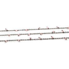 Load image into Gallery viewer, Rose Quartz 3-4mm Cluster Rosary Chain Faceted Oxidized Dangle Rosary 5FT

