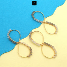 Load image into Gallery viewer, 5PC Infinity Shaped Beaded Gemstone Connector 60x56mm DIY Earring Connector
