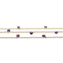 Load image into Gallery viewer, Amethyst 5-6mm Cluster Rosary Chain Faceted Gold Plated Dangle Rosary 5FT
