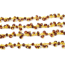 Load image into Gallery viewer, Garnet 2-2.5mm Cluster Rosary Chain Faceted Gold Plated Dangle Rosary 5FT
