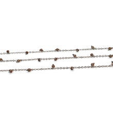 Load image into Gallery viewer, Smoky Topaz 3-4mm Cluster Rosary Chain Faceted Oxidized Dangle Rosary 5FT
