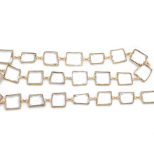 Load image into Gallery viewer, Crystal Freeform 10-15mm Gold Plated  Wholesale Bezel Continuous Connector Chain
