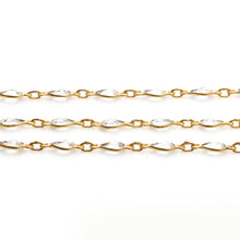 Load image into Gallery viewer, Crystal Pear 6x4mm Gold Plated Wholesale Bezel Continuous Connector Chain
