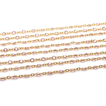Load image into Gallery viewer, Pink Zirconia Round 4mm Gold Plated  Wholesale Bezel Continuous Connector Chain
