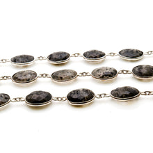 Load image into Gallery viewer, Rutilated Oval 9x11mm Silver Plated  Wholesale Bezel Continuous Connector Chain
