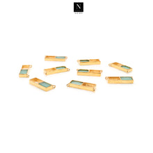 Load image into Gallery viewer, 5Pc Gemstone Bar 23x8mm Rectangle Gold Plated Double Bail Pendant Connector
