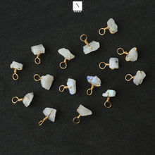Load image into Gallery viewer, 5Pc Lot Wire Wrapped Gemstone 13x8mm Gold Plated Rough Pendant
