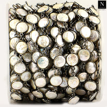 Load image into Gallery viewer, Pearl Round 10mm Oxidized Wholesale Connector Rosary Chain
