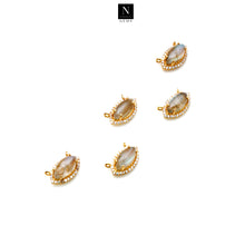 Load image into Gallery viewer, 5Pc Gemstone Prong Setting Charm Marquise 13x8mm Gemstone Connector
