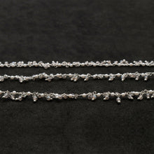 Load image into Gallery viewer, Labradorite &amp; Pearl 2.5-3mm Cluster Rosary Chain Faceted Silver Plated Dangle Rosary 5FT
