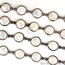 Load image into Gallery viewer, Pearl Round 10mm Oxidized Wholesale Connector Rosary Chain
