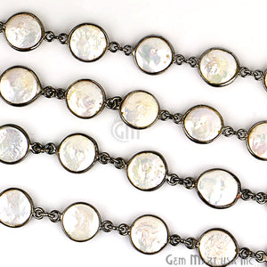 Pearl Round 10mm Oxidized Wholesale Connector Rosary Chain