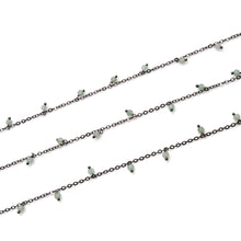 Load image into Gallery viewer, Prehnite 3-4mm Cluster Rosary Chain Faceted Oxidized Dangle Rosary 5FT
