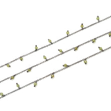 Load image into Gallery viewer, Peridot 3-4mm Cluster Rosary Chain Faceted Oxidized Dangle Rosary 5FT
