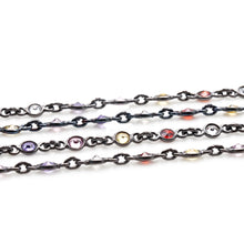 Load image into Gallery viewer, Multi Color Round 4mm Oxidized  Wholesale Bezel Continuous Connector Chain
