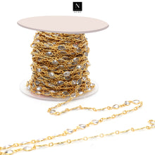 Load image into Gallery viewer, Crystal Pear 6x4mm Gold Plated Wholesale Bezel Continuous Connector Chain
