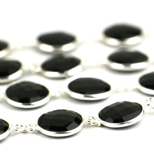Load image into Gallery viewer, Black Onyx Round 12mm Silver Plated Wholesale Connector Rosary Chain
