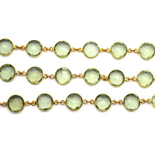 Load image into Gallery viewer, Green Amethyst Round 12mm Gold Plated Wholesale Connector Rosary Chain
