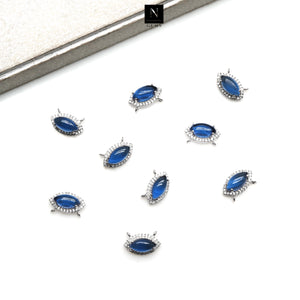 5Pc Gemstone Prong Setting Silver Plated Charm Marquise 13x8mm Gemstone Connector