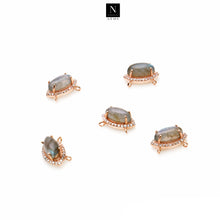Load image into Gallery viewer, 5Pc Gemstone Prong Setting Charm Rose Gold Marquise 13x8mm Gemstone Connector
