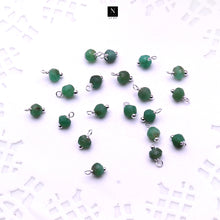 Load image into Gallery viewer, 5Pc Round Faceted Gemstone Charms 6x4mm Silver Plated Wire Wrapped
