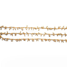 Load image into Gallery viewer, Labradorite 2-2.5mm Cluster Rosary Chain Faceted Gold Plated Dangle Rosary 5FT
