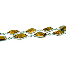 Load image into Gallery viewer, Citrine Mix Faceted 10-15mm Silver Plated Wholesale Connector Rosary Chain
